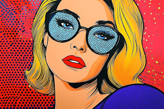 draw retro pop art portrait