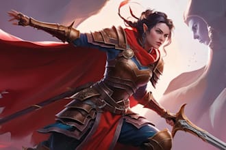 draw a fantasy character design and dnd character art
