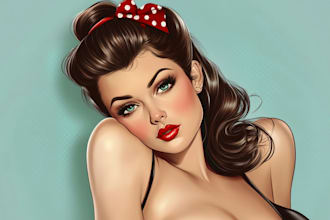 design custom cartoon pin up girl or tactical girl