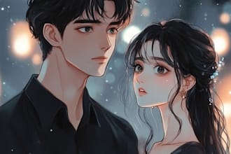 draw you anime couple art portrait