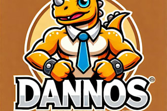 do wonderful dainosour mascot logo design with business