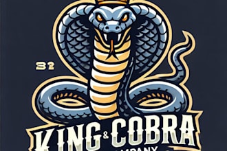 do make king cobra snake mascot logo design with unlimited review