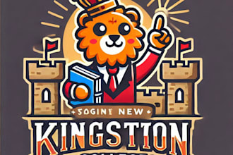do wonderful kingston college mascot logo design with express delivery