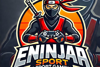 do make ninja sport e sport gaming mascot logo design with express delivery