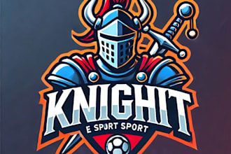 do awesome knight head e sport mascot logo design with unlimited review