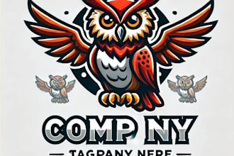 do make owl mascot logo design with 1 day delivery