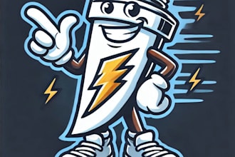 do wonderful flash mascot logo design with 1 day delivery