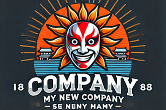 do make kabuki mask mascot logo design with express delivery