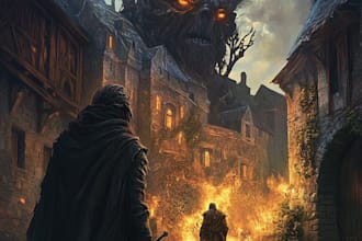 create a unique fantasy book cover illustration