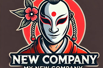 do awesome geisha mascot logo design with 1 day delivery