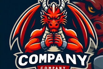 do awesome dragon mascot logo design with express delivery