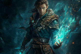 design a fantasy dnd character art and character art