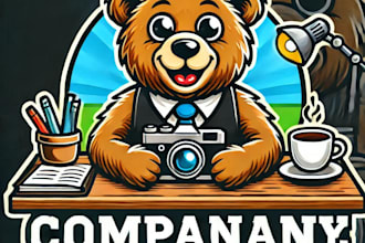 do make funny bear mascot logo design with unlimited review