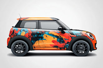 draw car, van, truck, trailer vehicle wrap design