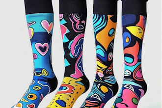 do sublimation all type of unique socks design and patterns