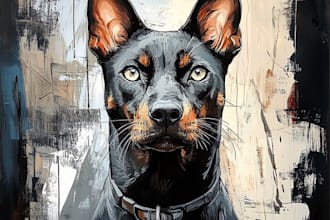 draw your dog or animal pet into cartoon portrait