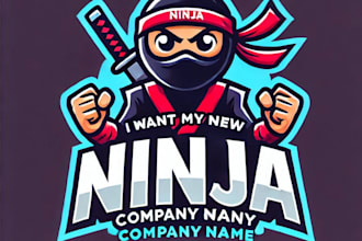 do design cool ninja mascot logo with 1 day delivery