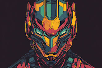 create futuristic cyberpunk style or mecha logo for you