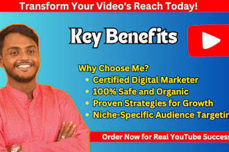 promote youtube video organically for real views and engagement and growth