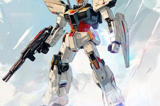 draw gundam, transformer, robot, armor, and mecha, concept
