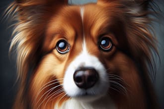 raw realistic portraits of your cat, dog art for you