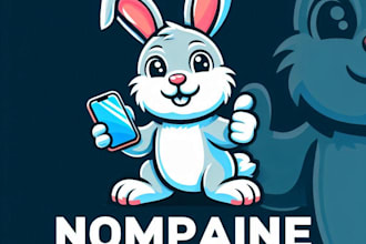 do make playful bunny mascot logo with unlimited revisions