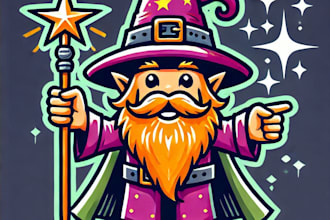 do create magical wizard mascot logo with express delivery