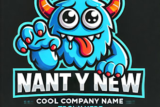 do create cool monster mascot logo with express delivery