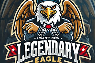 do make legendary eagle mascot logo with unlimited revisions