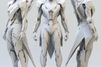 draw unique mecha robot art for you