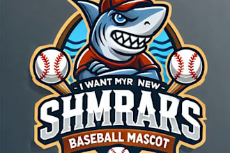 do wonderful shark baseball mascot logo design with express delivery