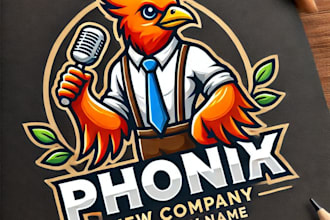 do make phoniex mascot logo design with company