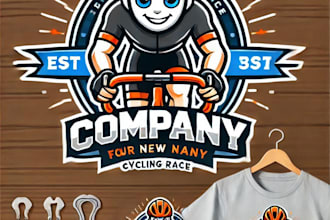 do make cycling race mascot logo design with unlimited review
