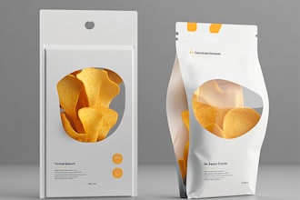 create premium product label, box package, pouch bag design for brand
