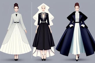 draw fashion illustrations and fashion collections