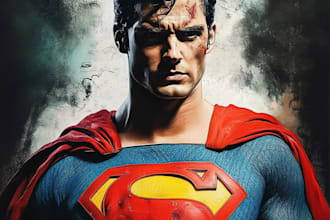 draw custom superhero cartoon character