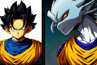 draw a portrait of you in the style of dragon ball manga anime
