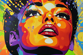 create a unique pop art and street graffiti style modern