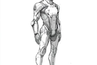 drawing a sci fi character illustration or sci fi character