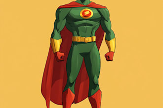 reate cartoon characters and superhero for you