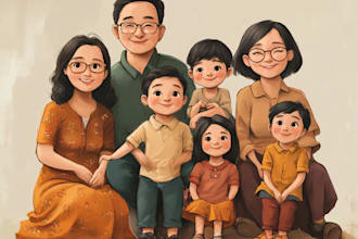 draw custom christmas card single, couple and family