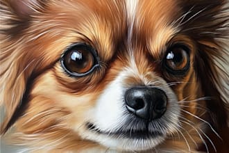 do custom pet portrait, dog portrait, cat portrait drawing