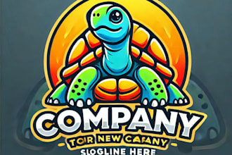 do awesome tortoise logo mascot design with unlimited review