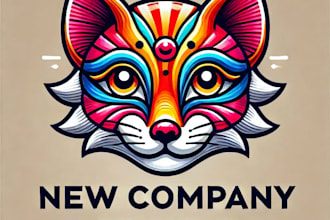 do wonderful hand painted japanese fox mask mascot logo design