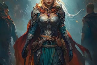 draw your fantasy character illustration in very unique style