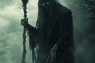 draw fantasy horror art illustration or dark creepy