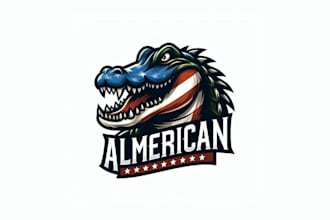 create american alligator mascot logo with free source file