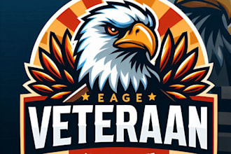 do make eagle veteran logo mascot design with 1 day delivery