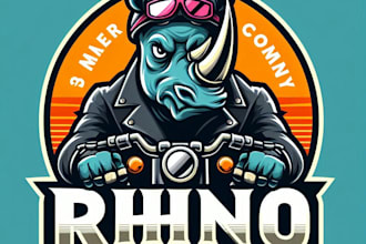 do make biker raino logo mascot design with unlimited review