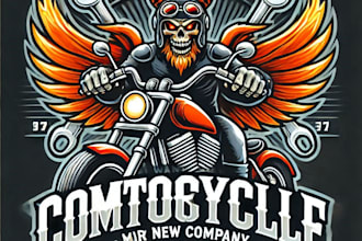 do wonderful motorcycle logo mascot design with unlimited review